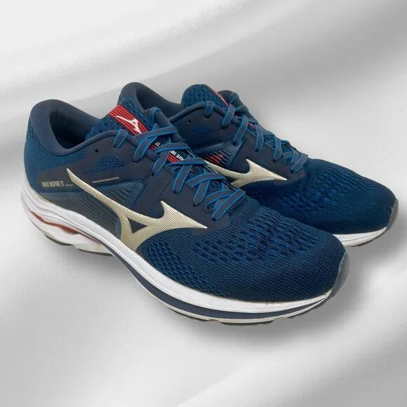 Mizuno Wave Inspire 17 Running Shoe Mens Sz 12 India Blue 103.5=K.2.4