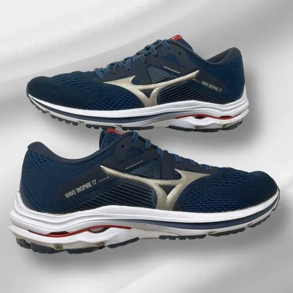Mizuno Wave Inspire 17 Running Shoe Mens Sz 12 India Blue 103.5=K.2.4