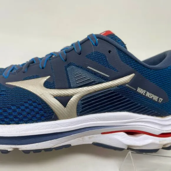 Mizuno Wave Inspire 17 Running Shoe Mens Sz 12 India Blue 103.5=K.2.4