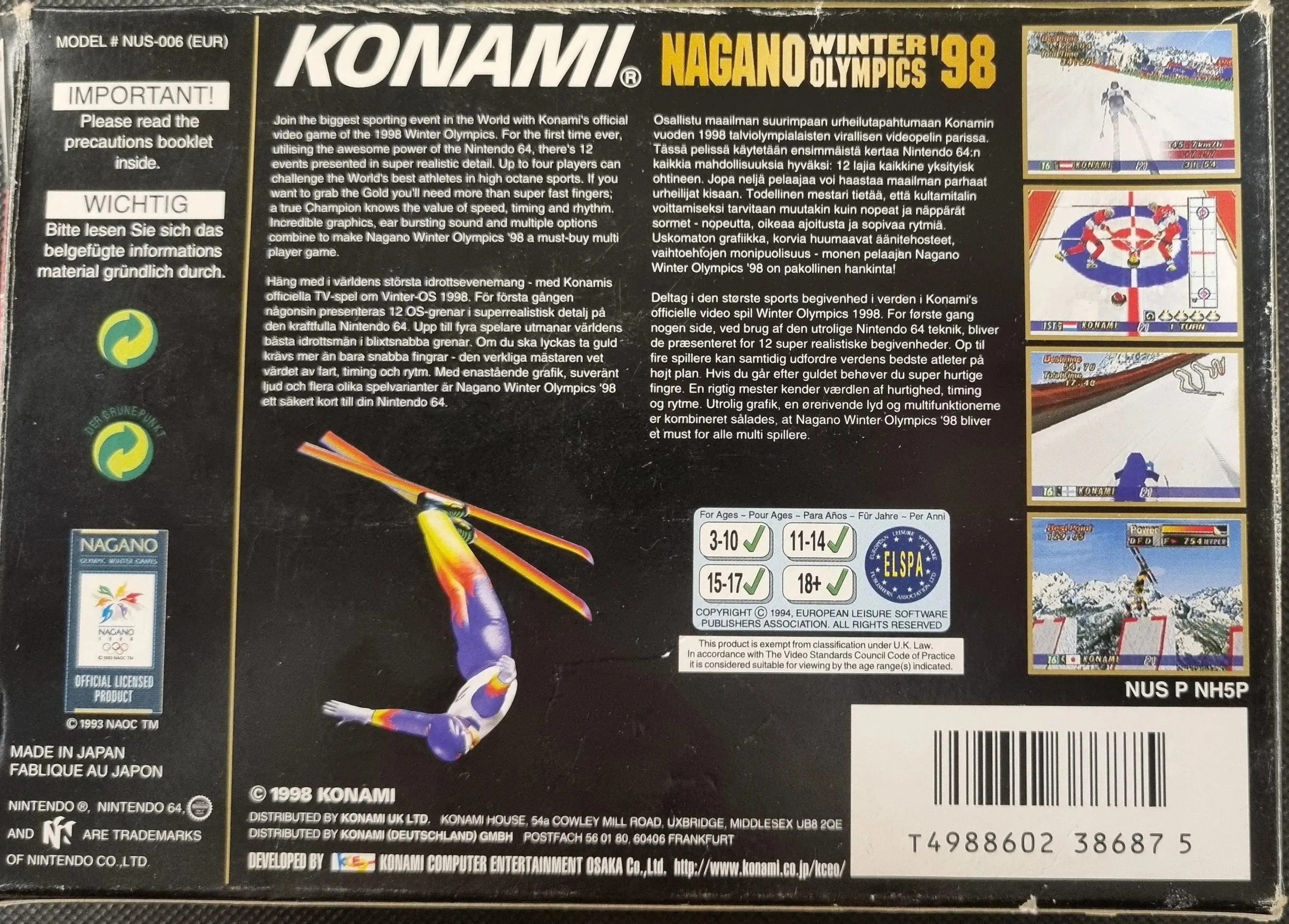 Nagano Winter Olympics '98 i æske (kosmetiske fejl)