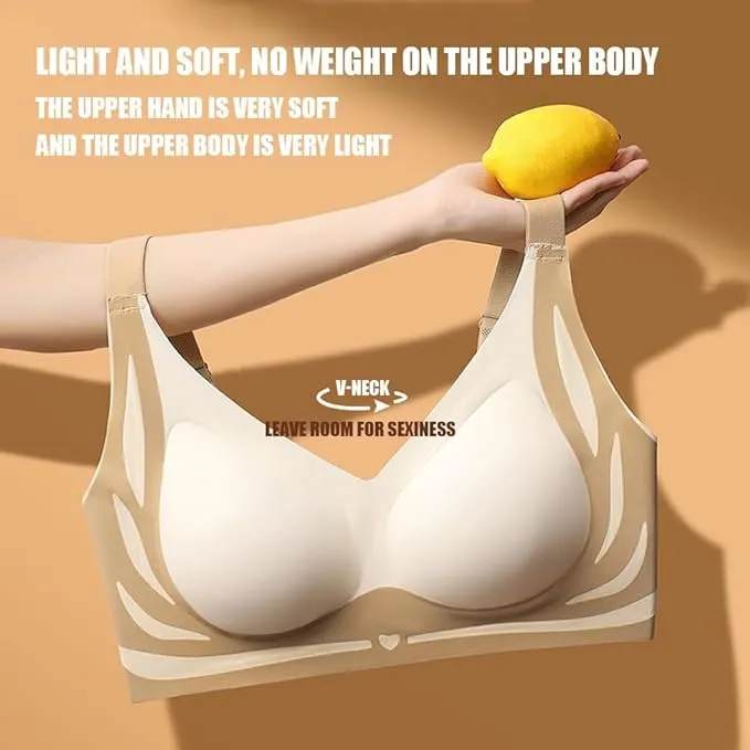 NEW Retails $45 TAIMEI WHITE/CREAM Super Gather Bra Wireless Push-Up Bra Comfortable Gather Bra Lift Bra Women Lingerie Everyday Sports Bras Sz XL