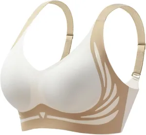 NEW Retails $45 TAIMEI WHITE/CREAM Super Gather Bra Wireless Push-Up Bra Comfortable Gather Bra Lift Bra Women Lingerie Everyday Sports Bras Sz XL