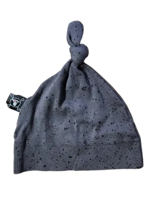 NUNUNU Baby Charcoal Sprinkle Knotted Stretchy Breathable Hat One Size NWT