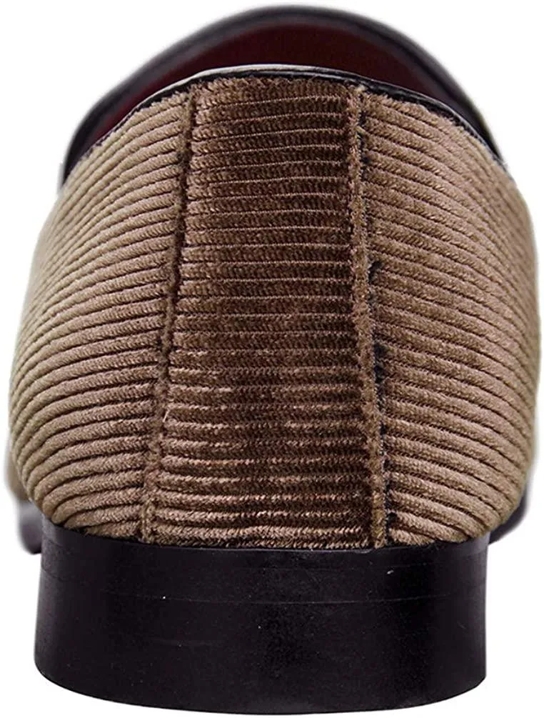 NXY Men's Loafers Velvet Dress Shoes Smoking Slippers with Embroidery Slip on Penny Party Luxury Loafer Shoes