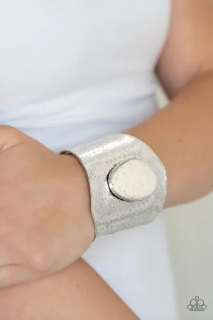 Paparazzi Casual Canyoneer - White Cuff Bracelet