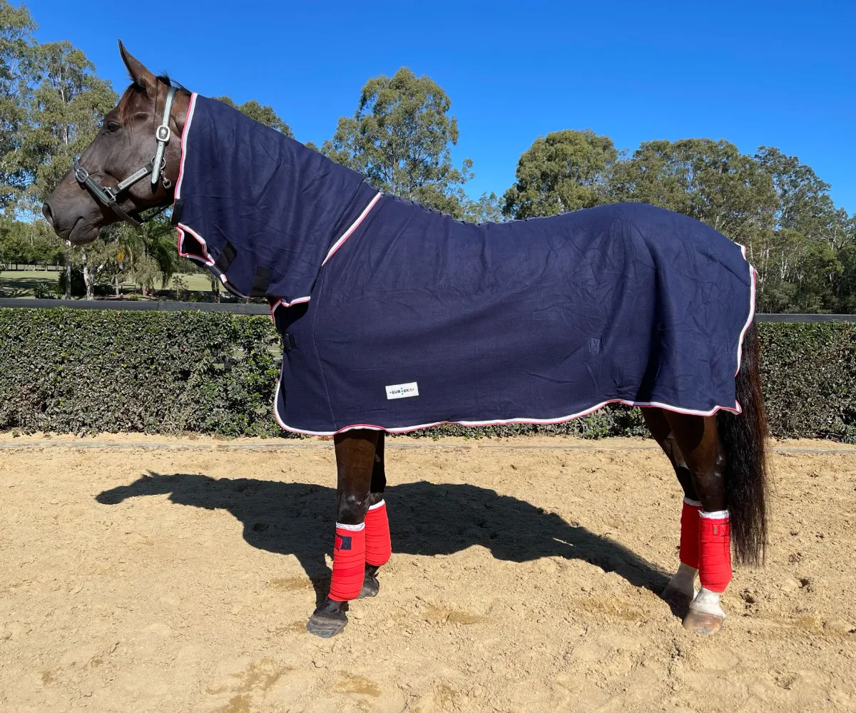 Polar Fleece Combo Navy with Red & White Trim