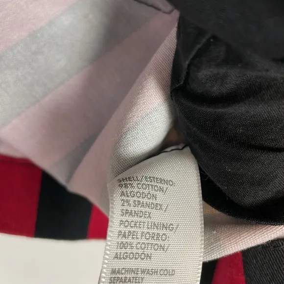 Rebecca Minkoff Womens 10 Black Red Striped 5 Pocket Casual Denim Mini Skirt