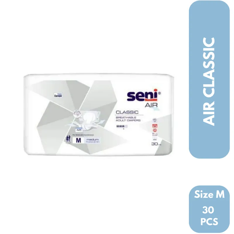 SENI Air Classic Breathable Adult Diapers (Medium) 30 Piece
