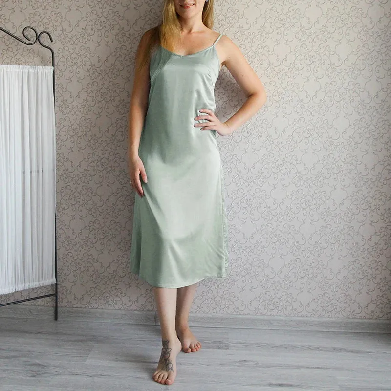 Spaghetti Straps V-Neck Backless Long Dress for Women