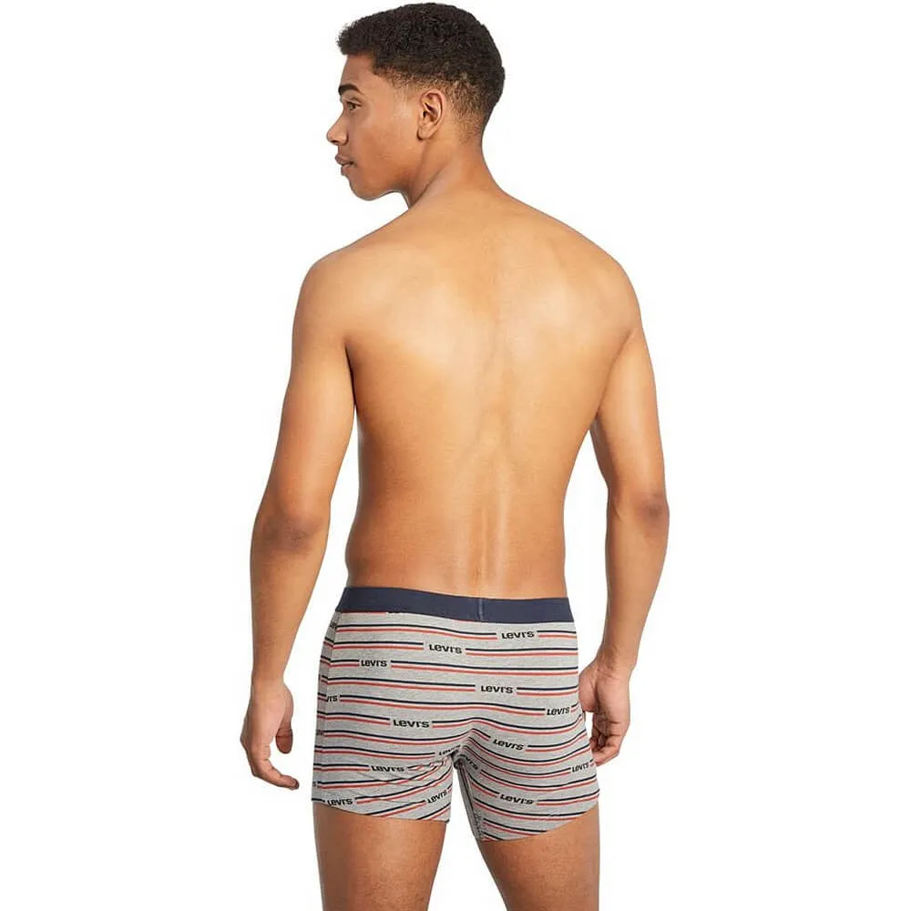 Súprava 2 kusov boxeriek Levi's® Organic Cotton Sprtswr Aop Boxer Brief šedé/tmavomodré