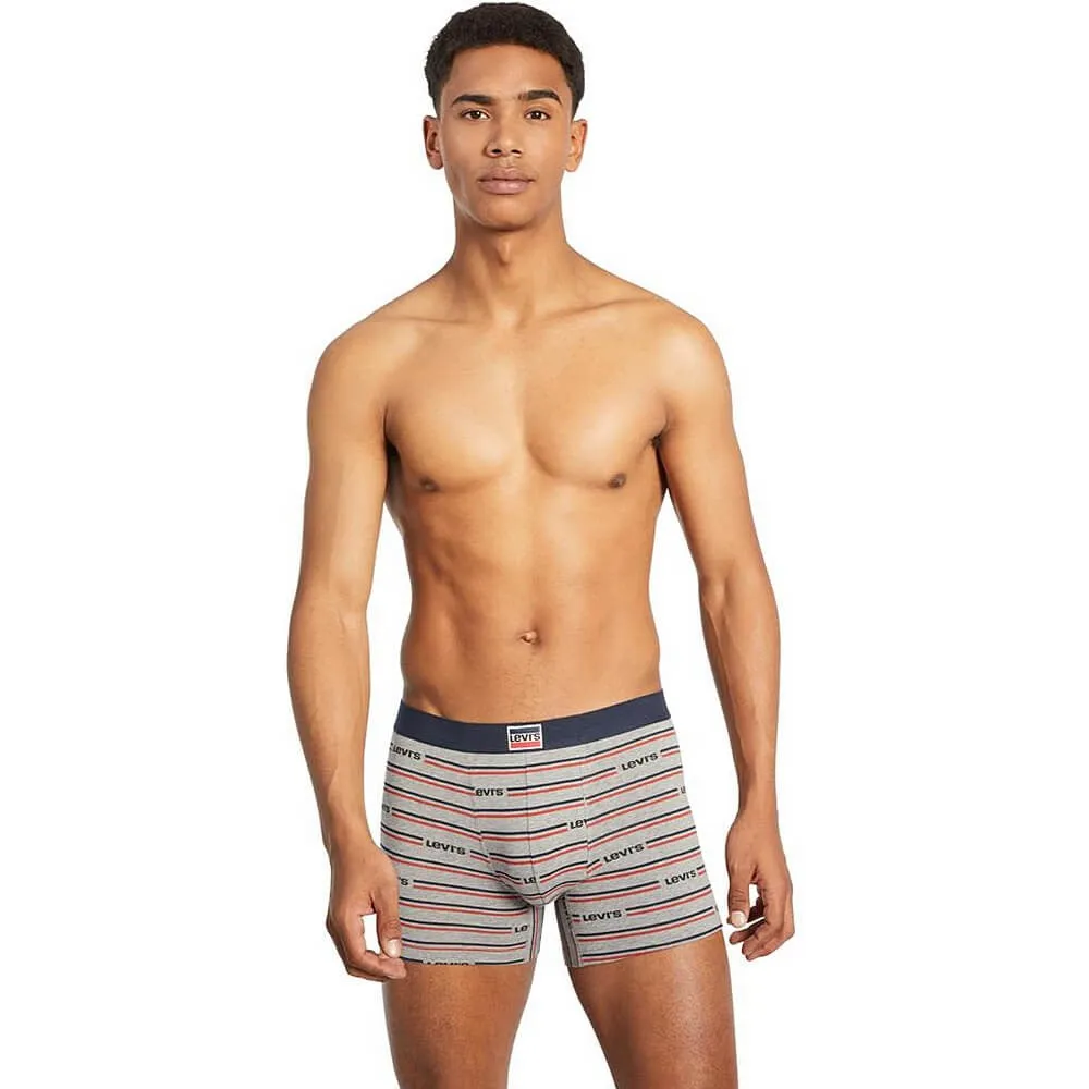 Súprava 2 kusov boxeriek Levi's® Organic Cotton Sprtswr Aop Boxer Brief šedé/tmavomodré