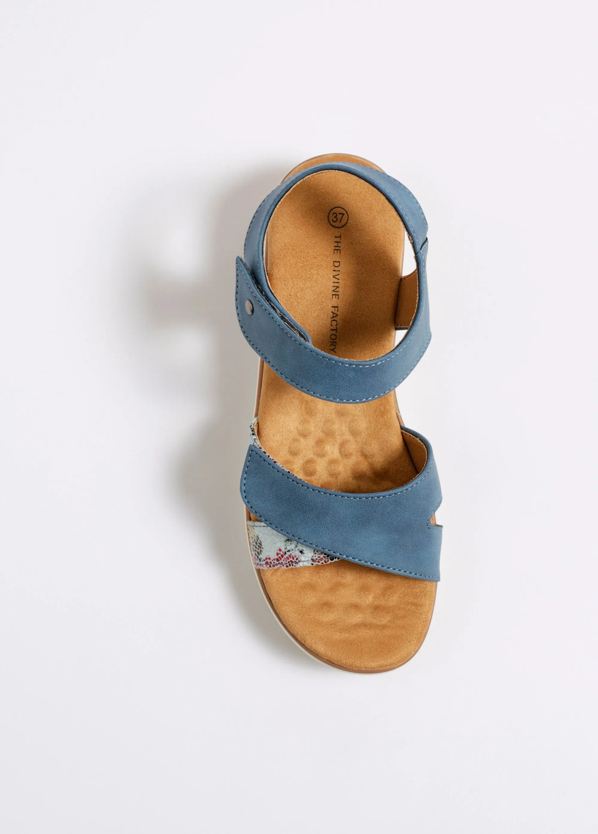 Suede and cork wedge sandals