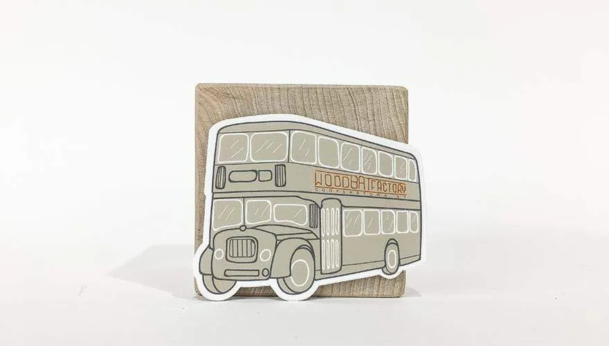 Tan Double Decker Bus Stickers