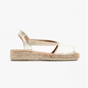 Toni Pons ETNA Womens Leather Espadrille Sandals Platinum