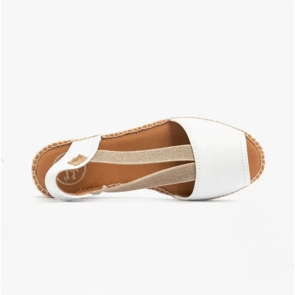 Toni Pons ETNA Womens Leather Espadrille Sandals White
