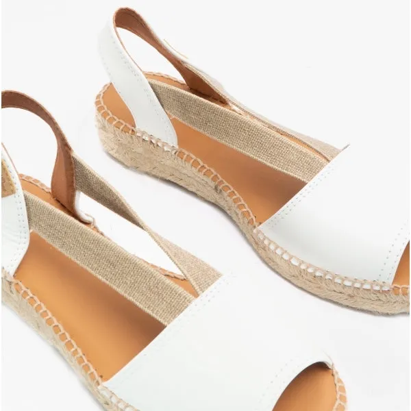 Toni Pons ETNA Womens Leather Espadrille Sandals White