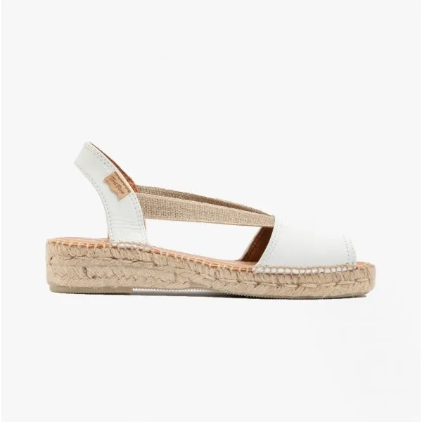 Toni Pons ETNA Womens Leather Espadrille Sandals White