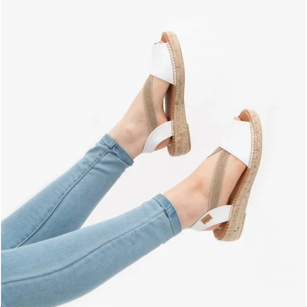Toni Pons ETNA Womens Leather Espadrille Sandals White