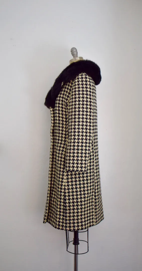 Vintage Milano Off White Tweed Black and White Coat