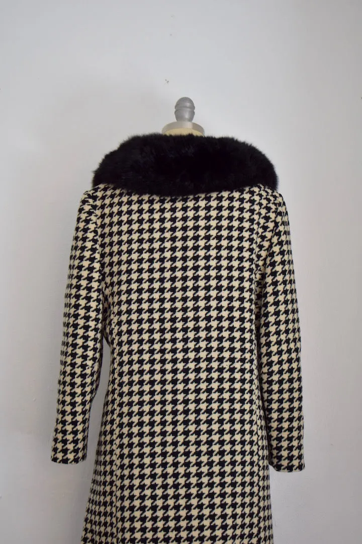 Vintage Milano Off White Tweed Black and White Coat