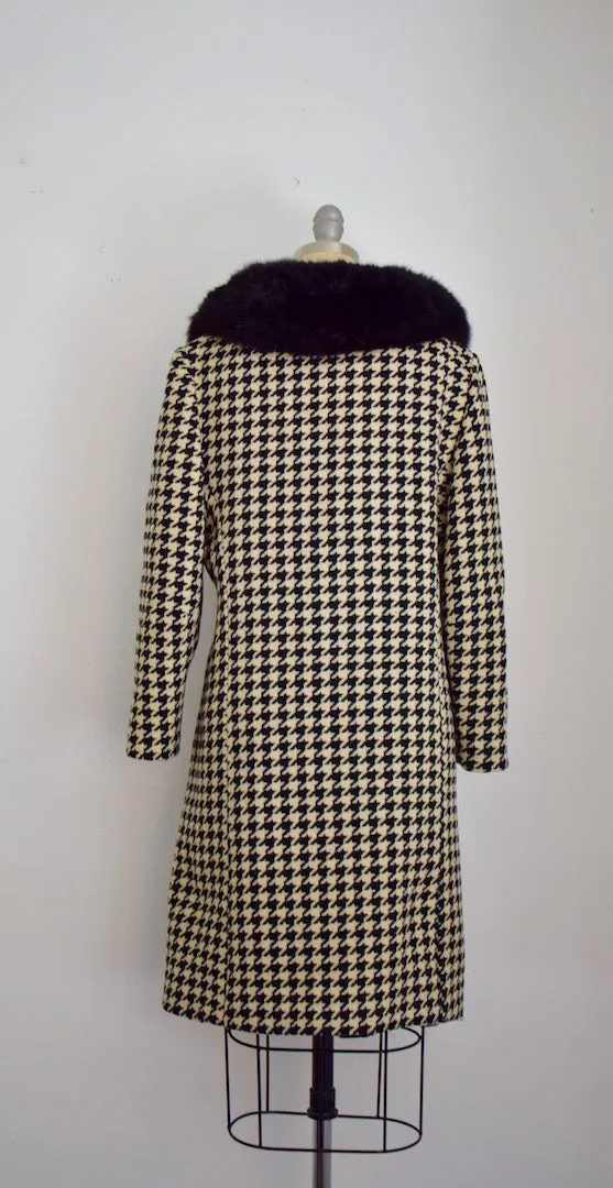 Vintage Milano Off White Tweed Black and White Coat