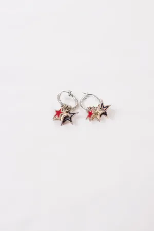 Vintage Three Star Hoop Earrings