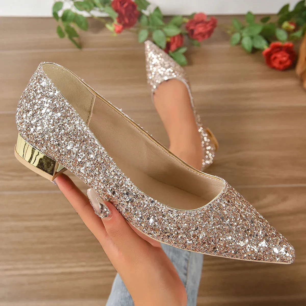 VougeVamp Women's Candy Color Bridal Shoes – Stylish & Comfortable Flat Shoes for Spring, Summer & Autumn