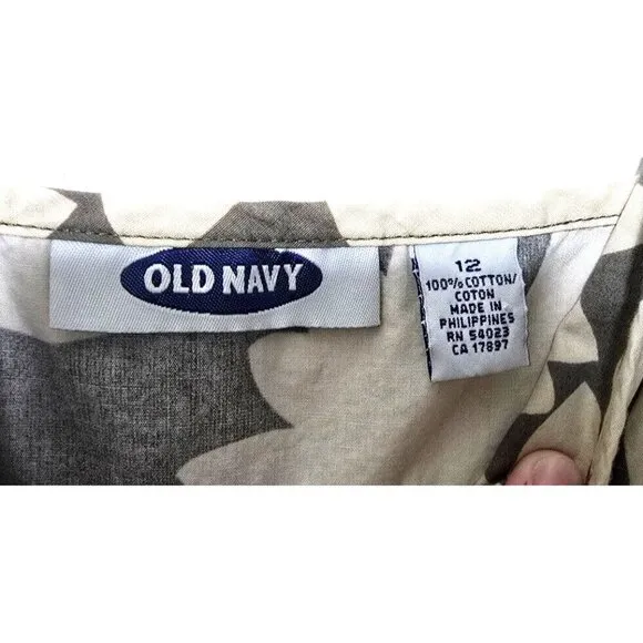Vtg Old Navy Dress Sz 12 Babydoll Floral Breathable Y2K Spaghetti Strap V-Neck