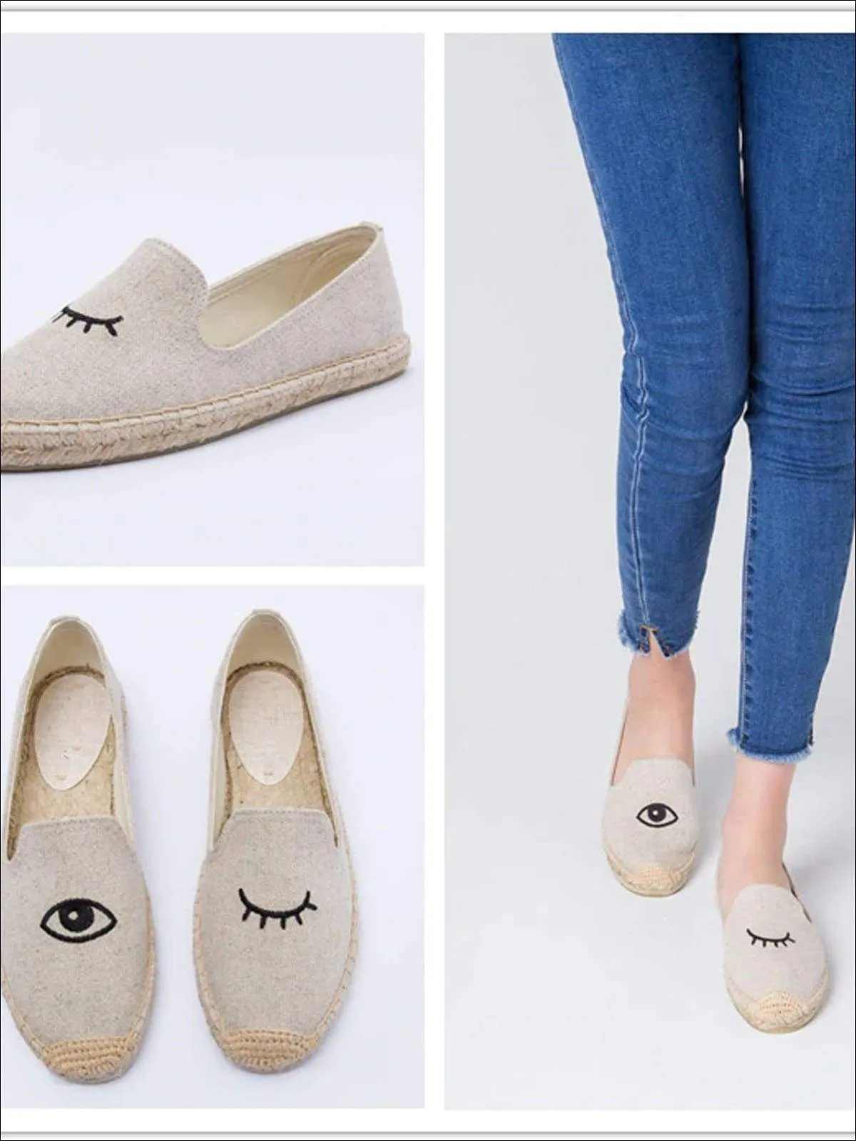 Women's Embroidered Espadrille Loafers (Multi Color Options) By Liv and Mia