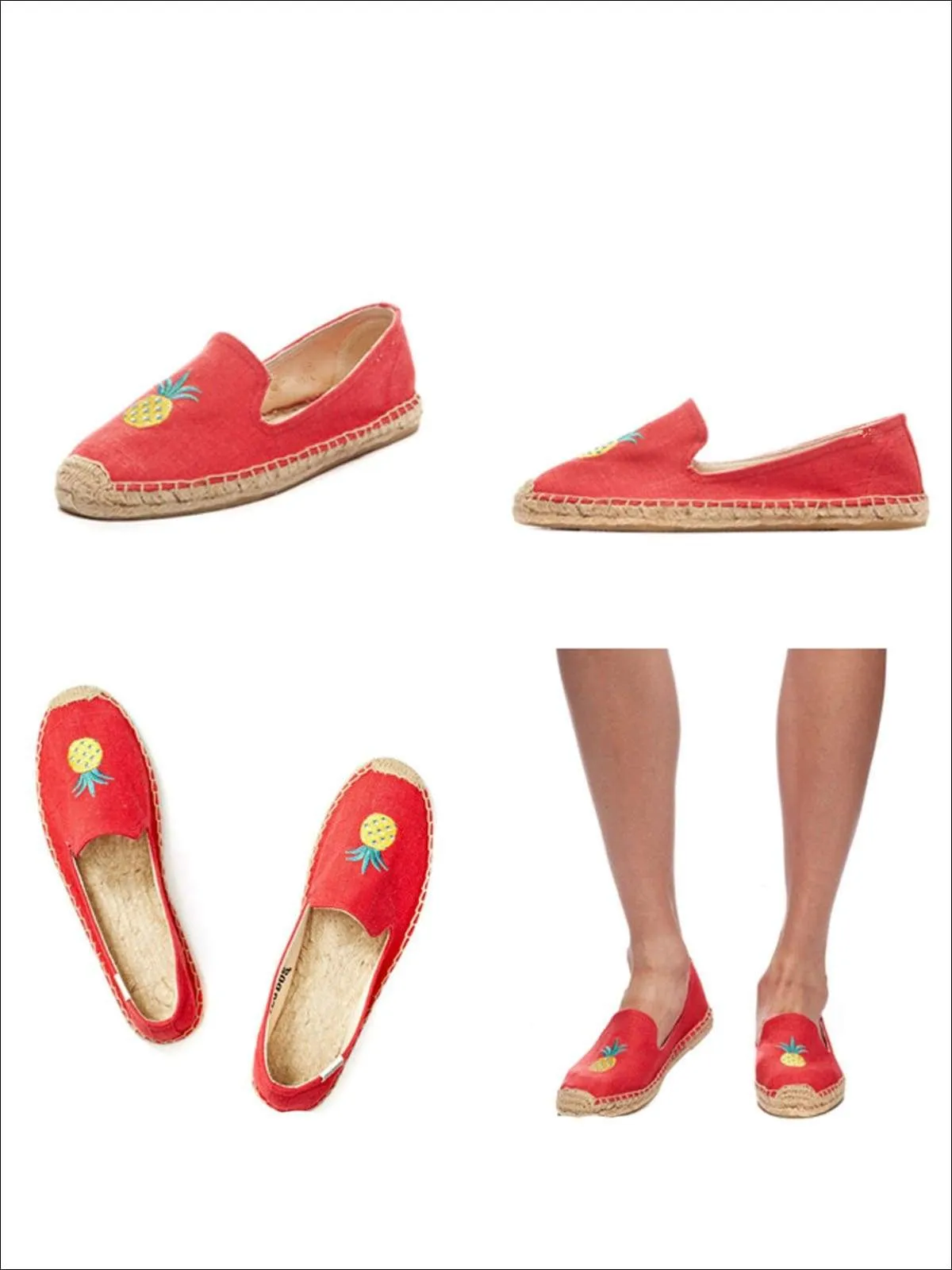 Women's Embroidered Espadrille Loafers (Multi Color Options) By Liv and Mia