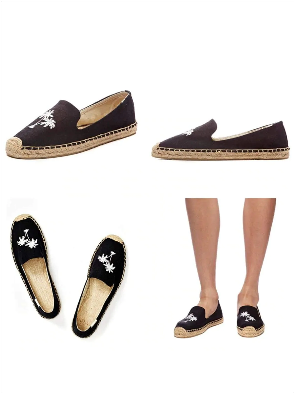 Women's Embroidered Espadrille Loafers (Multi Color Options) By Liv and Mia