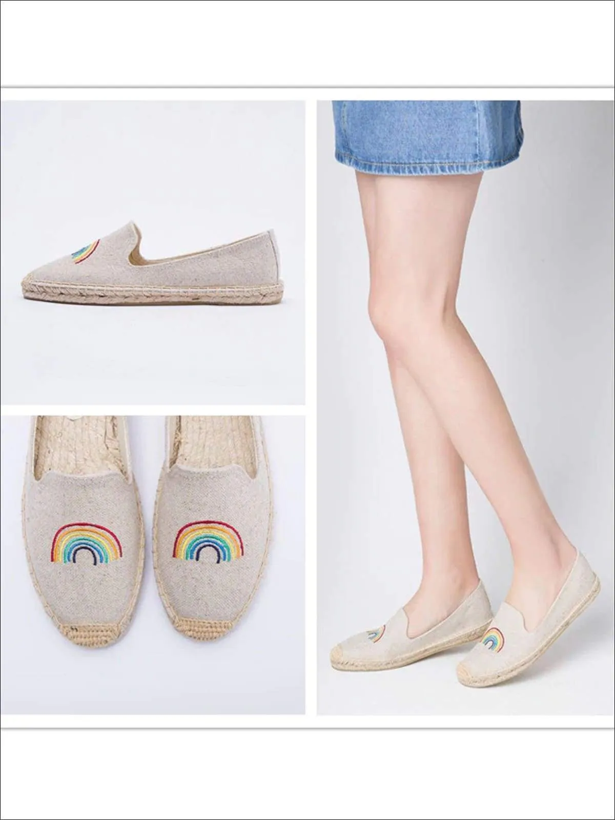 Women's Embroidered Espadrille Loafers (Multi Color Options) By Liv and Mia