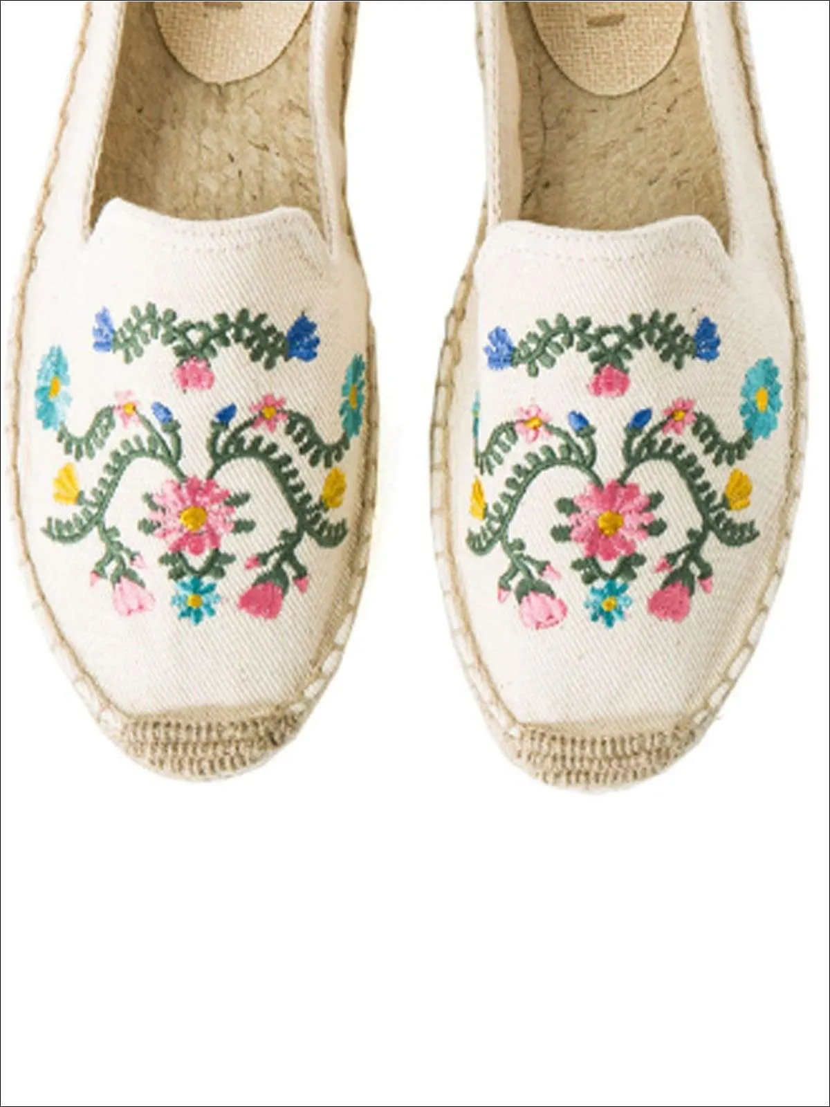 Women's Embroidered Espadrille Loafers (Multi Color Options) By Liv and Mia
