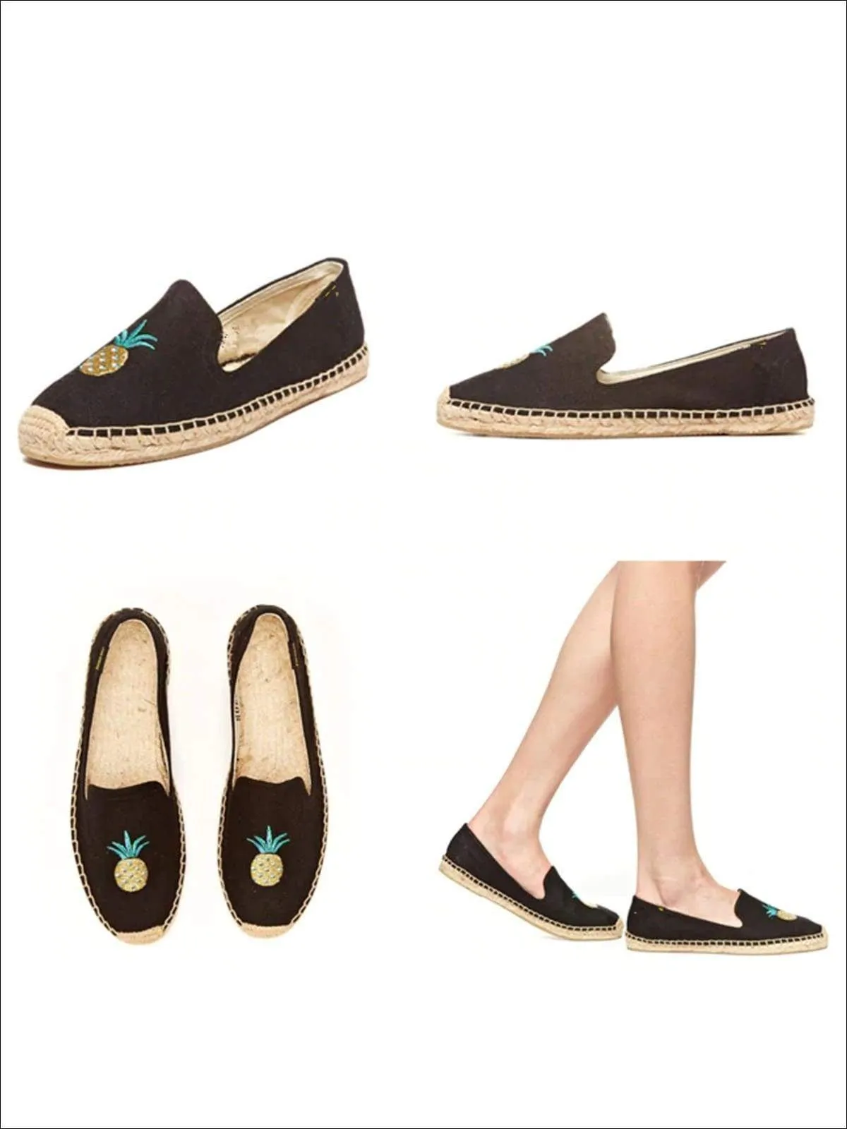 Women's Embroidered Espadrille Loafers (Multi Color Options) By Liv and Mia