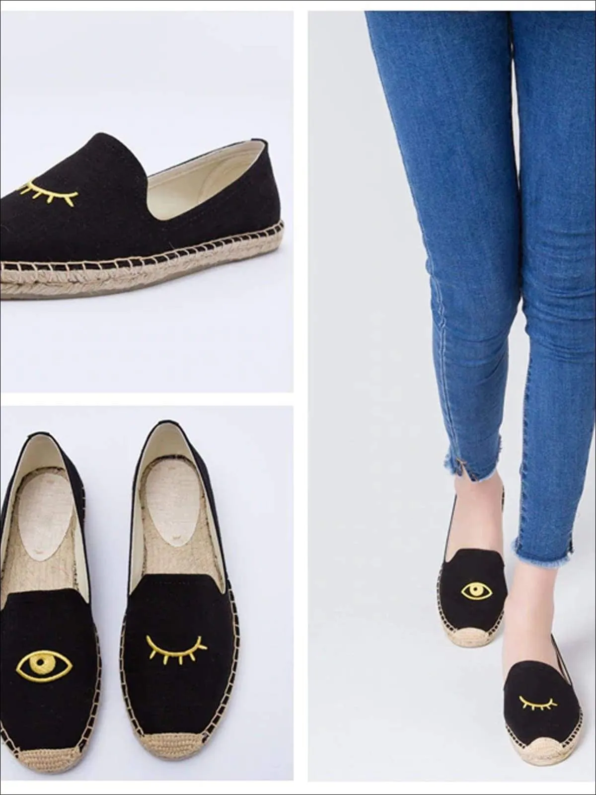 Women's Embroidered Espadrille Loafers (Multi Color Options) By Liv and Mia