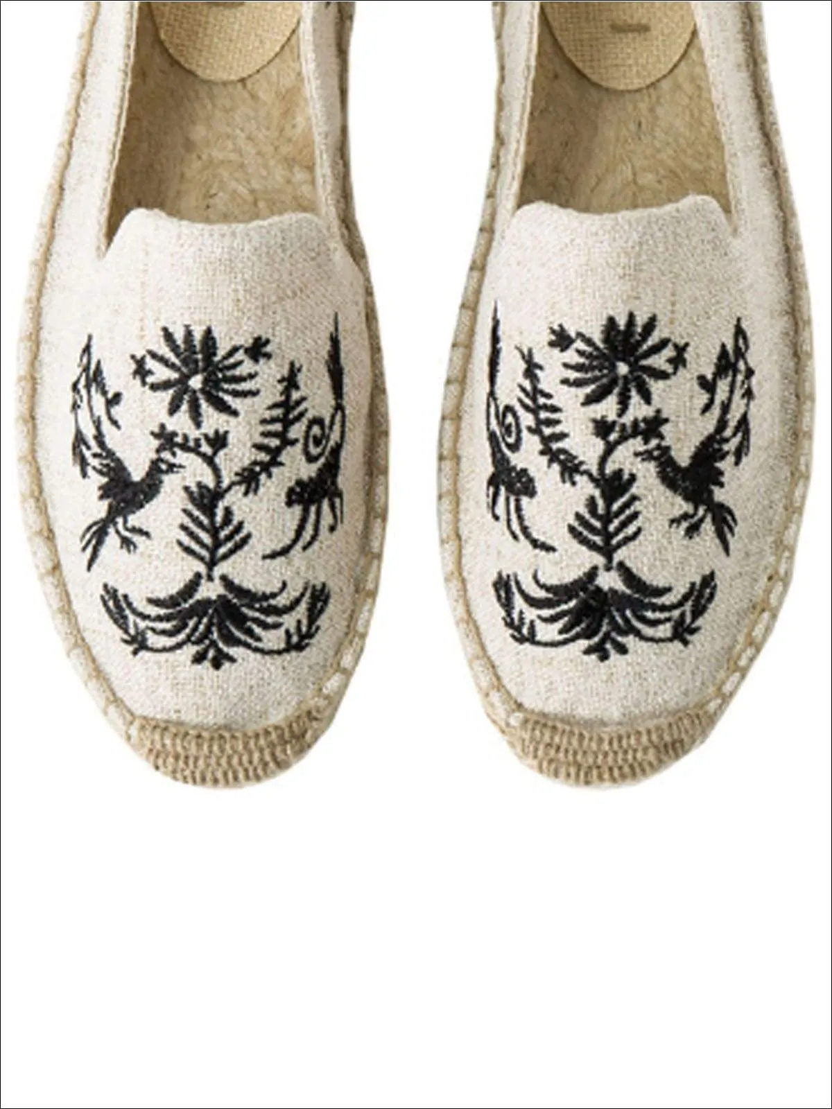 Women's Embroidered Espadrille Loafers (Multi Color Options) By Liv and Mia