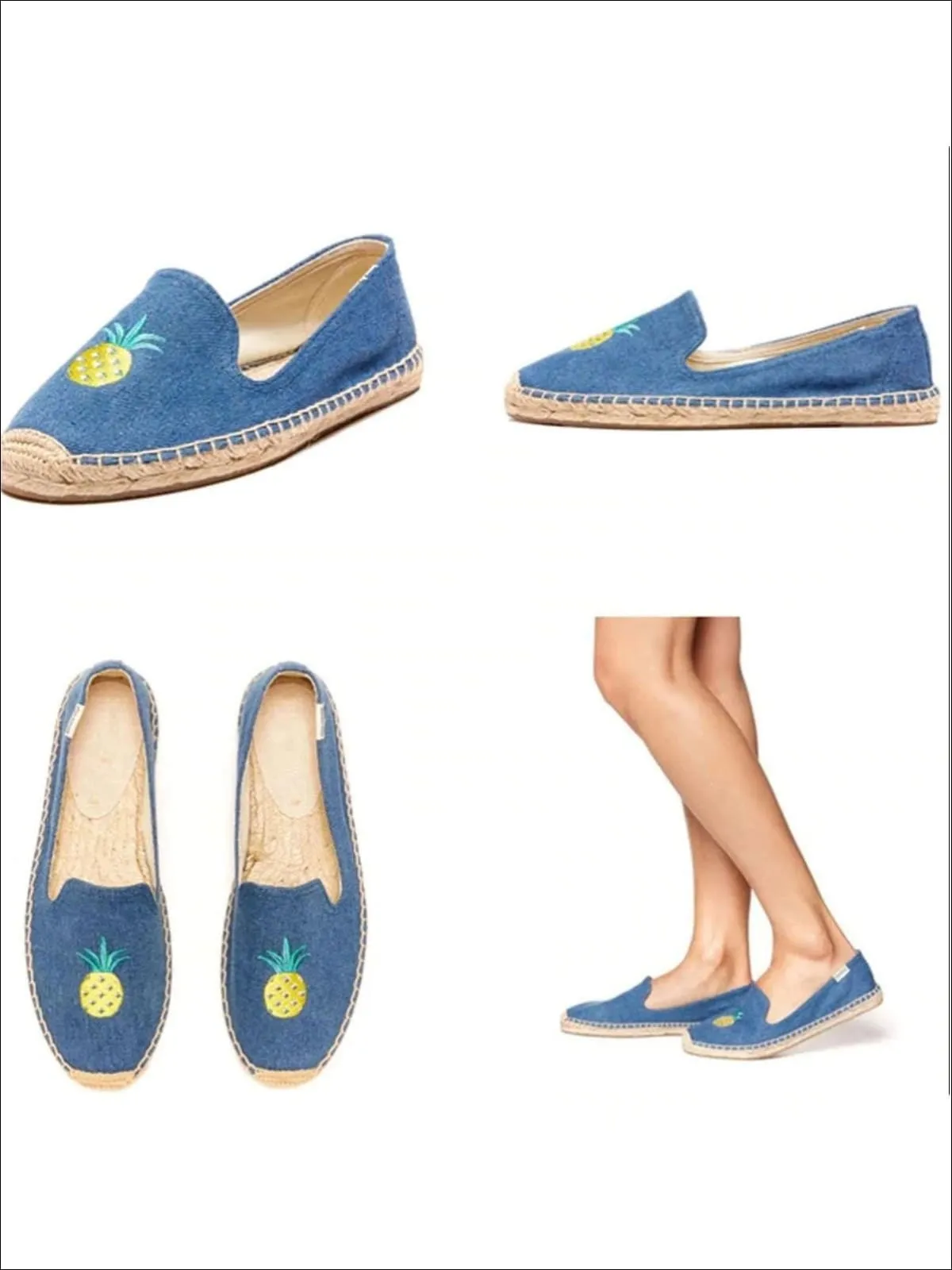 Women's Embroidered Espadrille Loafers (Multi Color Options) By Liv and Mia