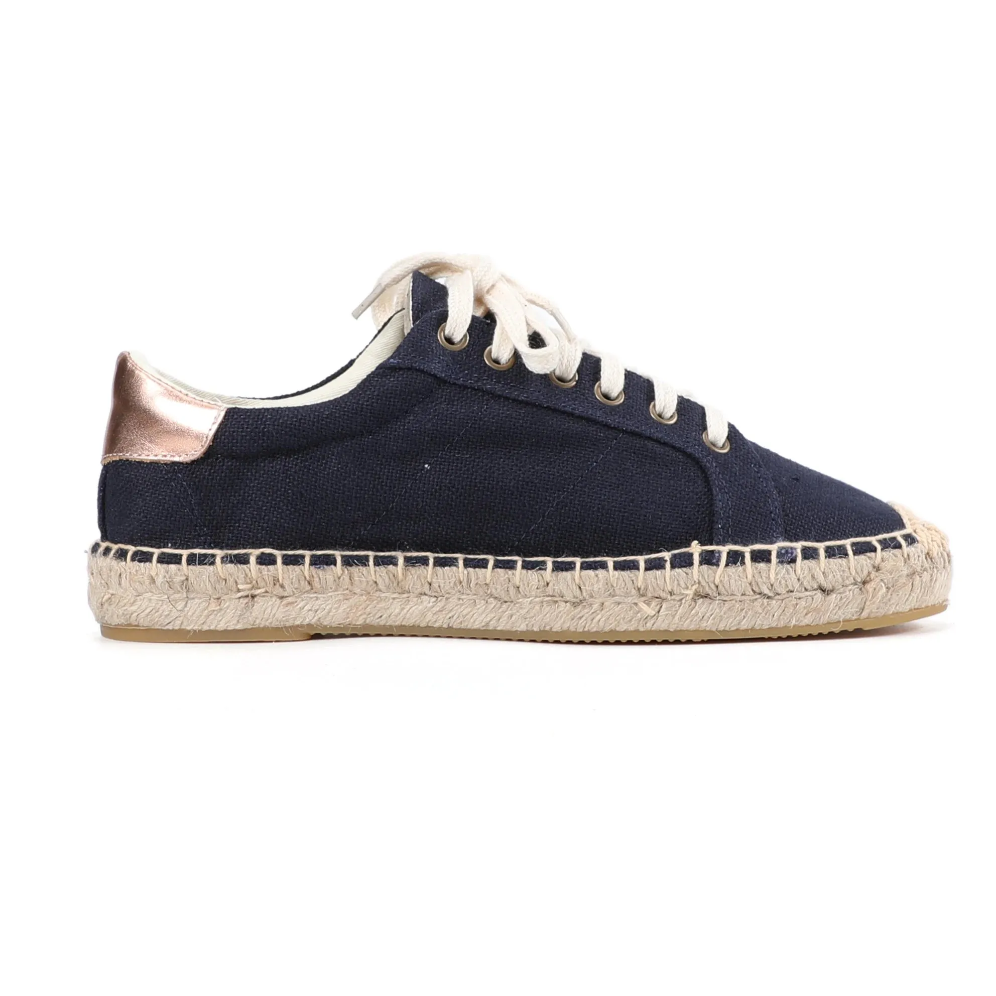 Women's Espadrille Work Shoes 2021 Real Sapatos Platform Cotton Fabric Lace-up Round Toe Solid Woman Espadrilles New Sports