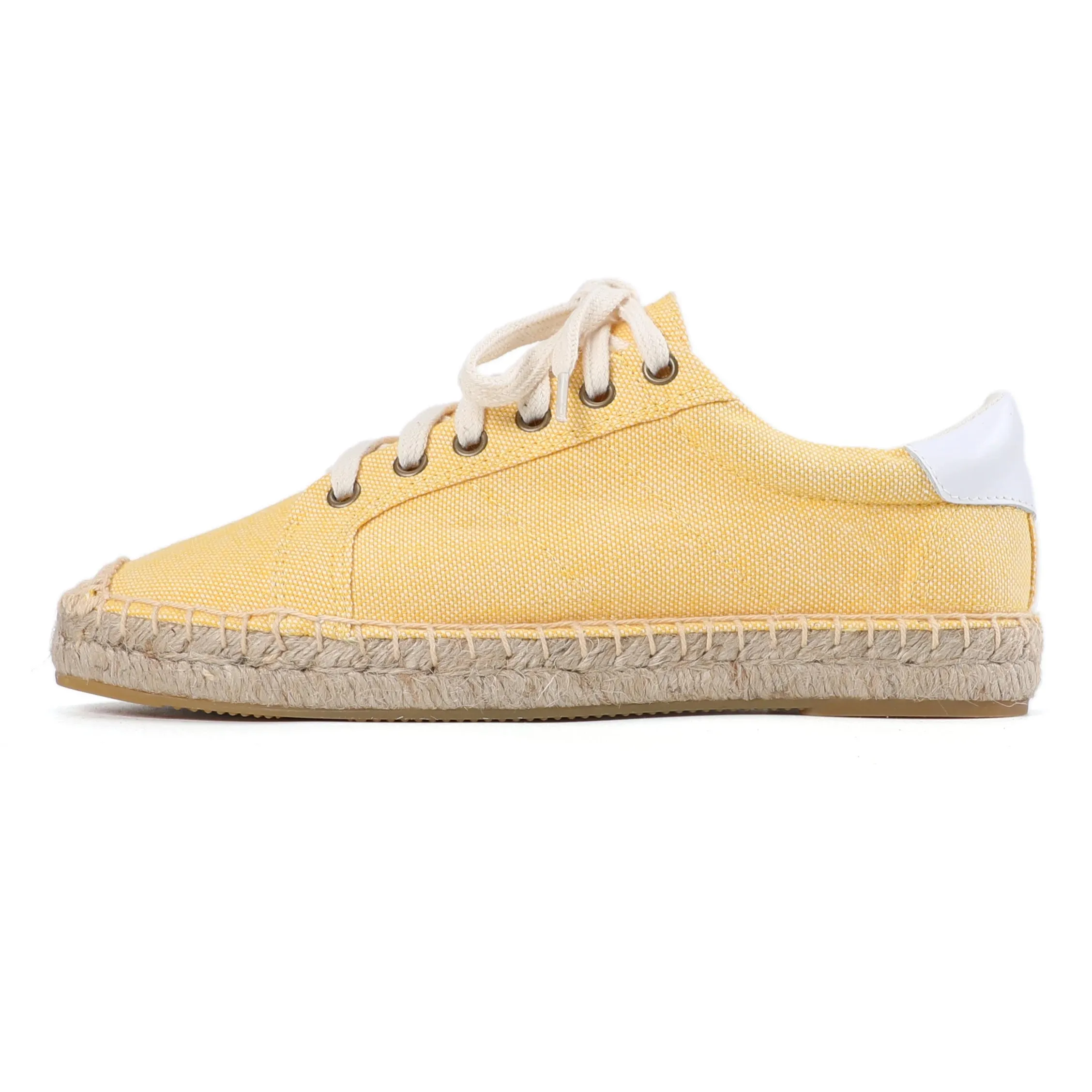 Women's Espadrille Work Shoes 2021 Real Sapatos Platform Cotton Fabric Lace-up Round Toe Solid Woman Espadrilles New Sports