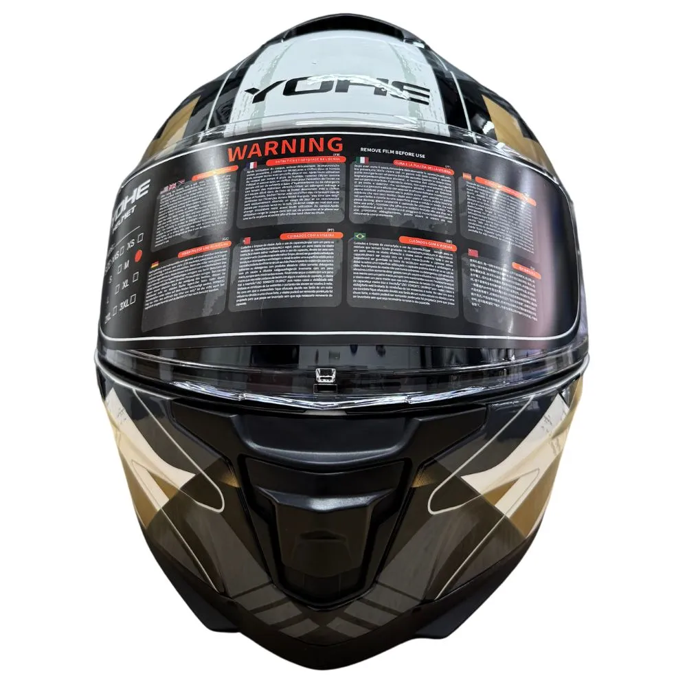 YOHE 987 Forward Gloss Grey/Gold/White Helmet