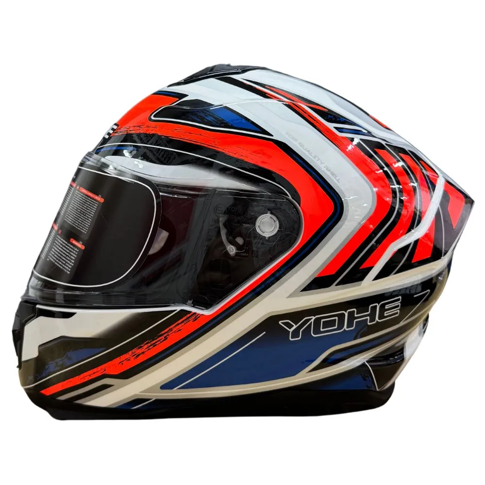 YOHE 987 Gloss Orange/Blue/White Helmet
