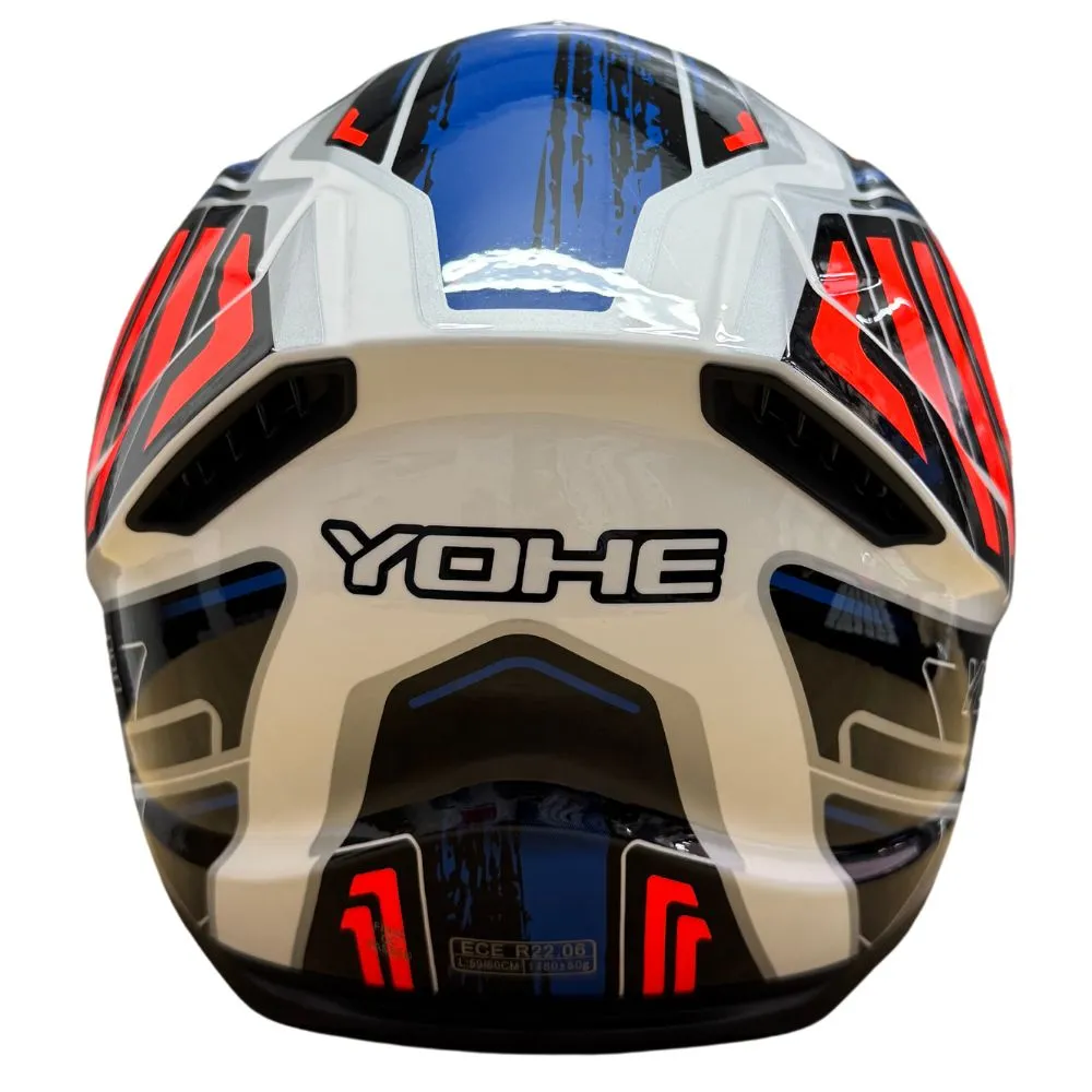 YOHE 987 Gloss Orange/Blue/White Helmet