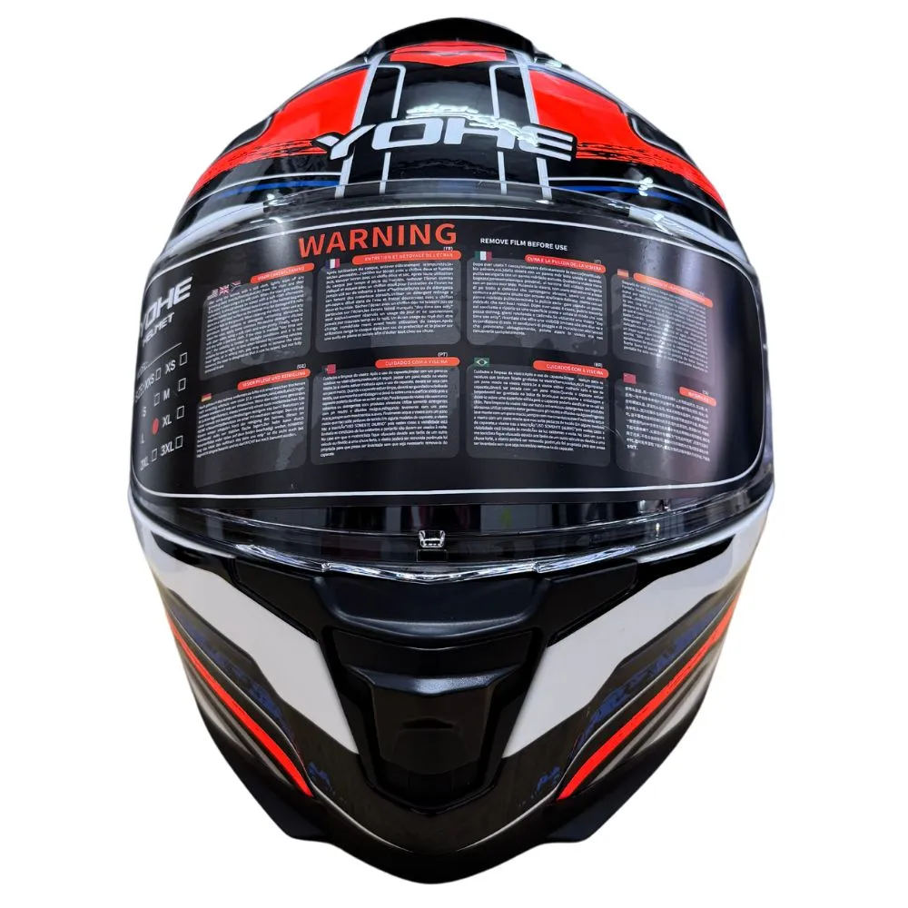 YOHE 987 Gloss Orange/Blue/White Helmet